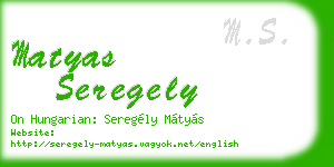 matyas seregely business card